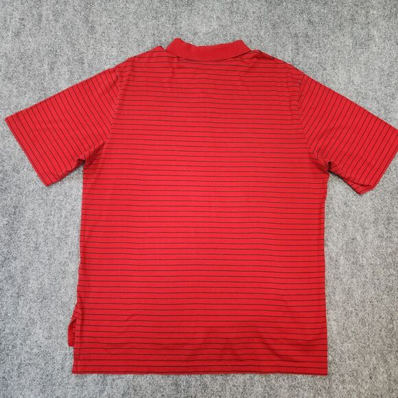 Ralph Lauren Polo Golf Shirt Men Large Red Black Stripe Short Sleeve Performance - Picture 3 of 16